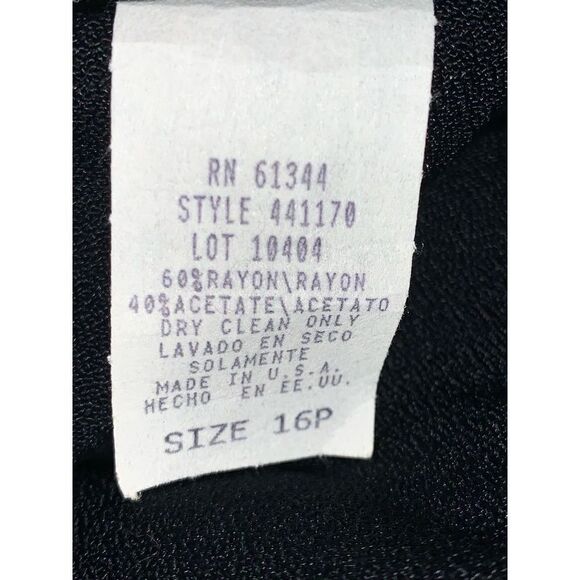 Vintage Black Button Down Dress 16P - Picture 12 of 13